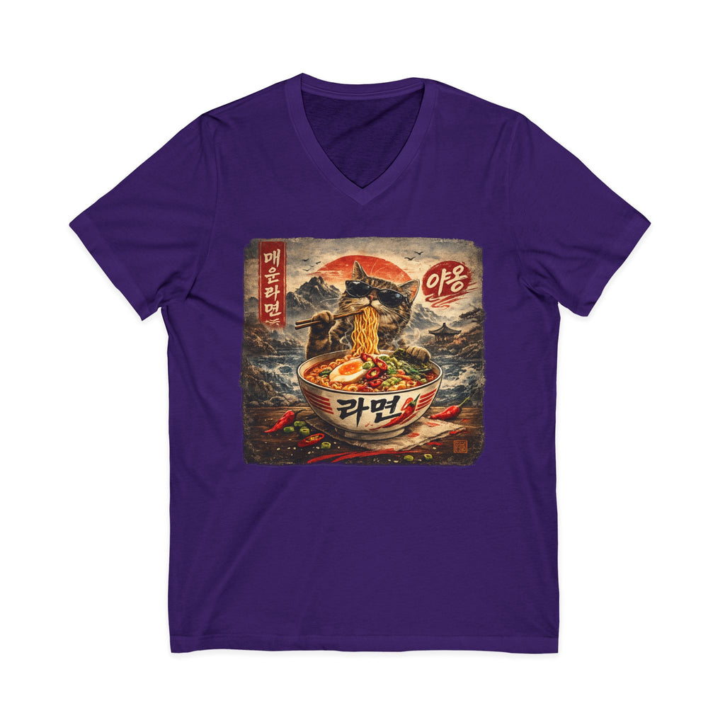 Spicy Ramyun Cat V-Neck T-shirt