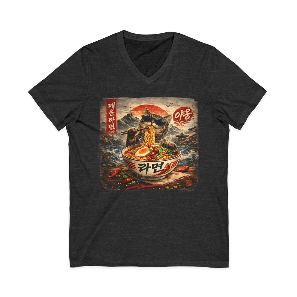 Spicy Ramyun Cat V-Neck T-shirt