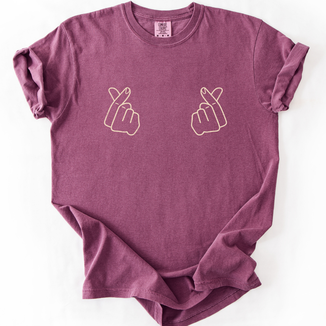 Korean Finger Heart T-Shirt T-Shirt