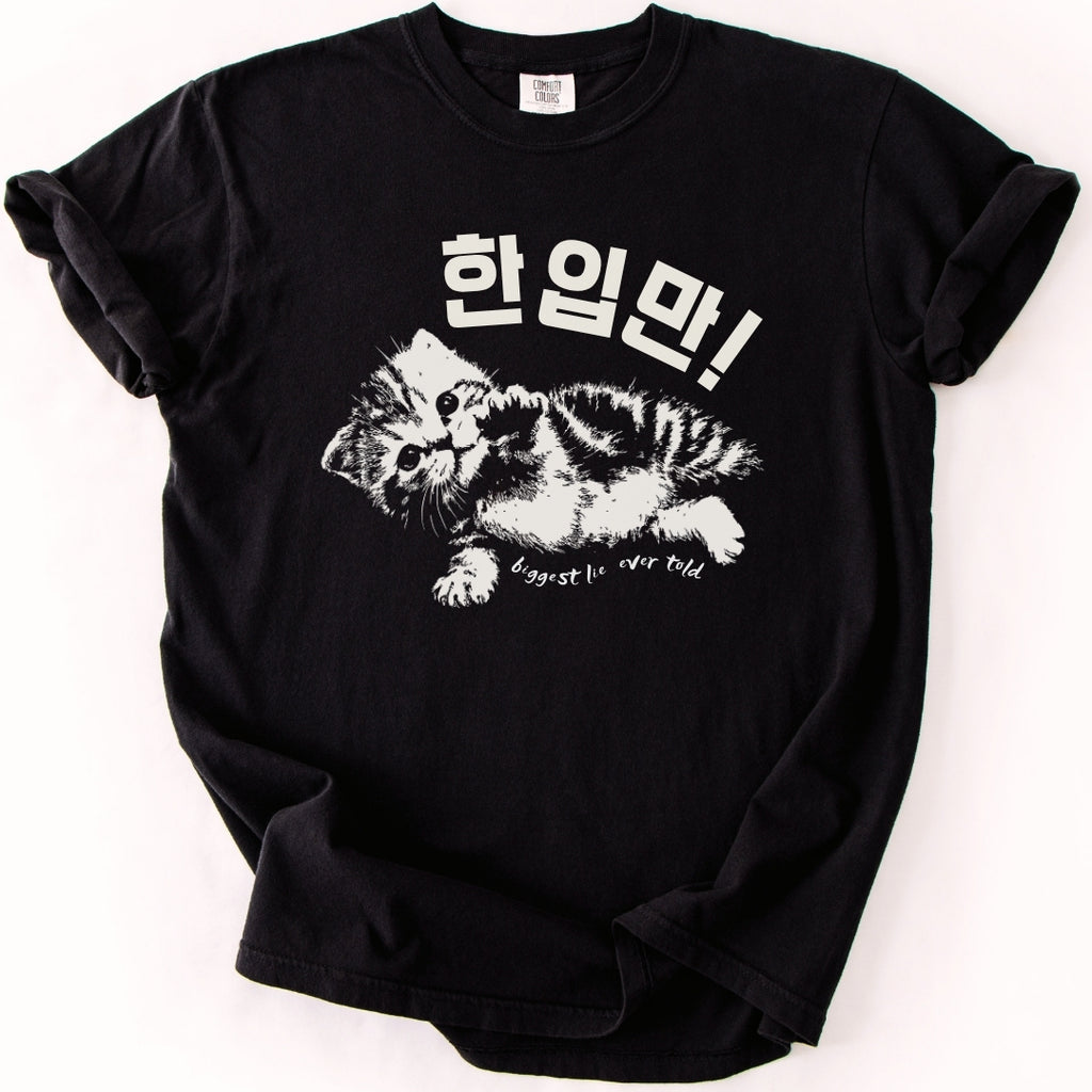 한입만 ("Just one bite") | Biggest Lie Ever Cat T-Shirt