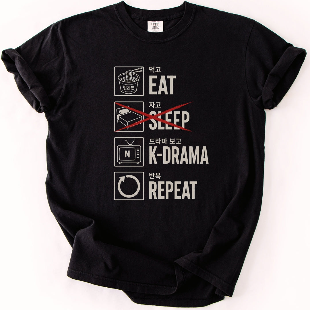 Eat Sleep K-Drama Repeat T-Shirt