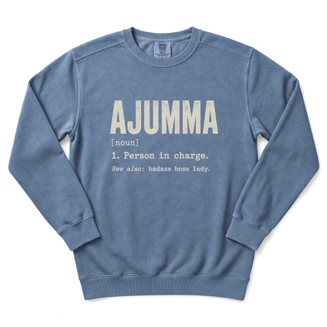 Ajumma Definition Funny Korean Sweatshirt