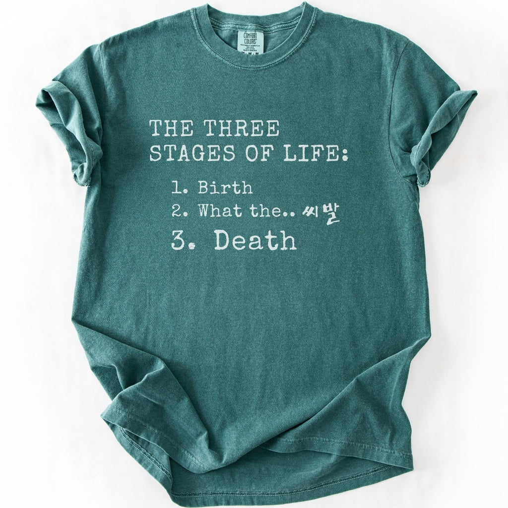 The Three Stages of Life | Korean Humor T-Shirt