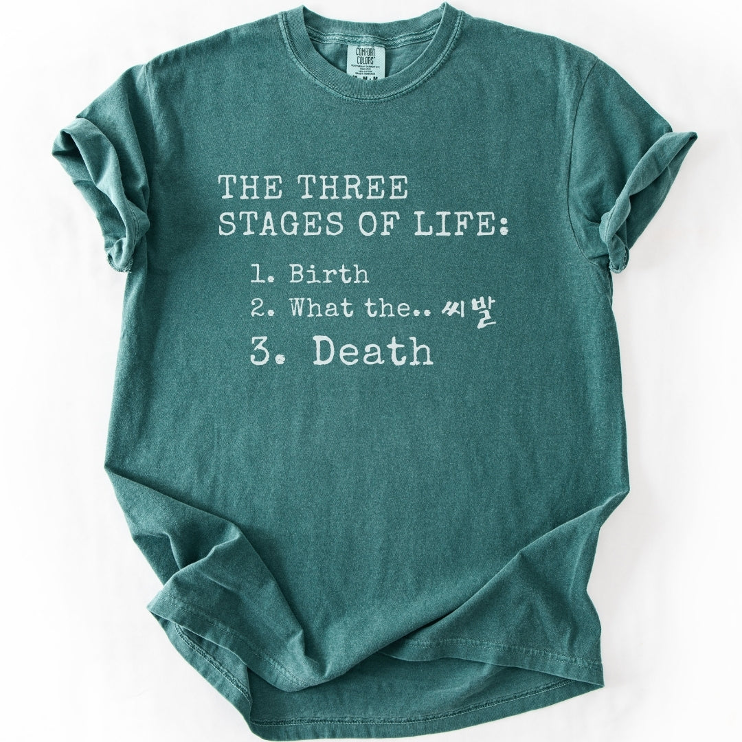 The Three Stages of Life | Korean Humor T-Shirt