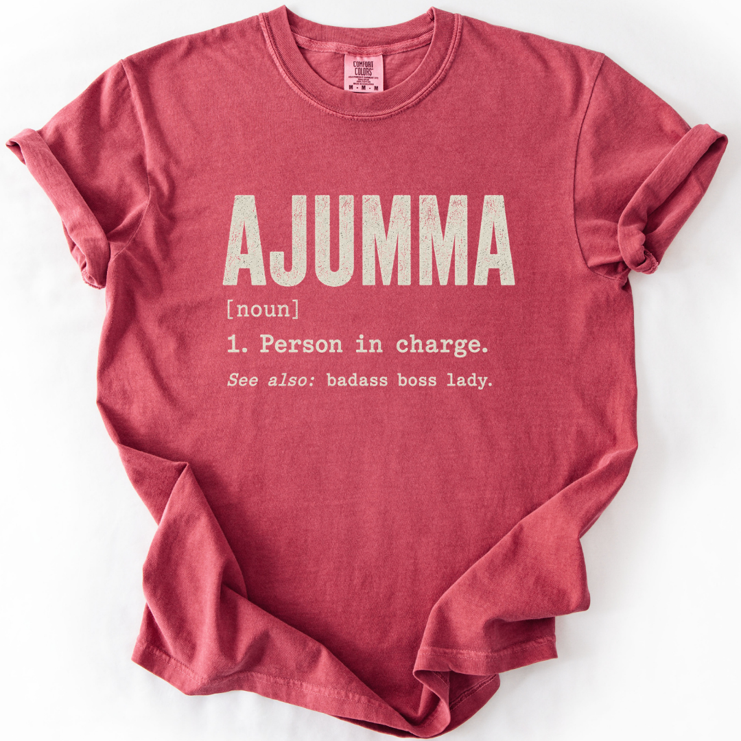 Ajumma Definition Funny Korean T-shirt