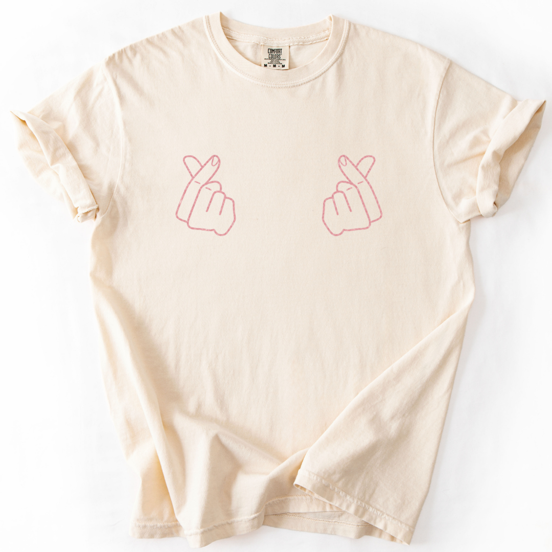 Korean Finger Heart T-Shirt T-Shirt