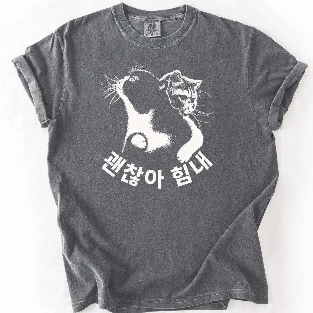 괜찮아 힘내 | Funny Korean Cat T-Shirt