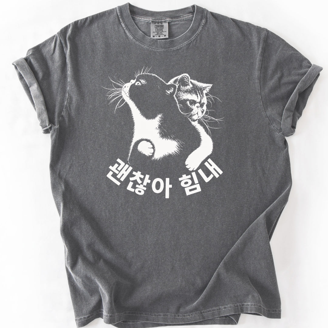괜찮아 힘내 | Funny Korean Cat T-Shirt