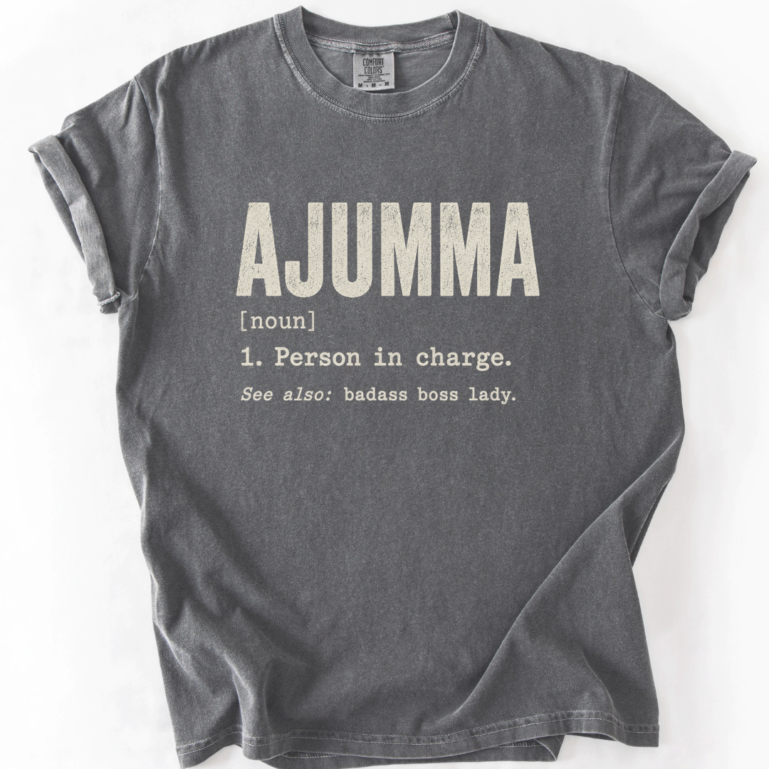 Ajumma Definition Funny Korean T-shirt