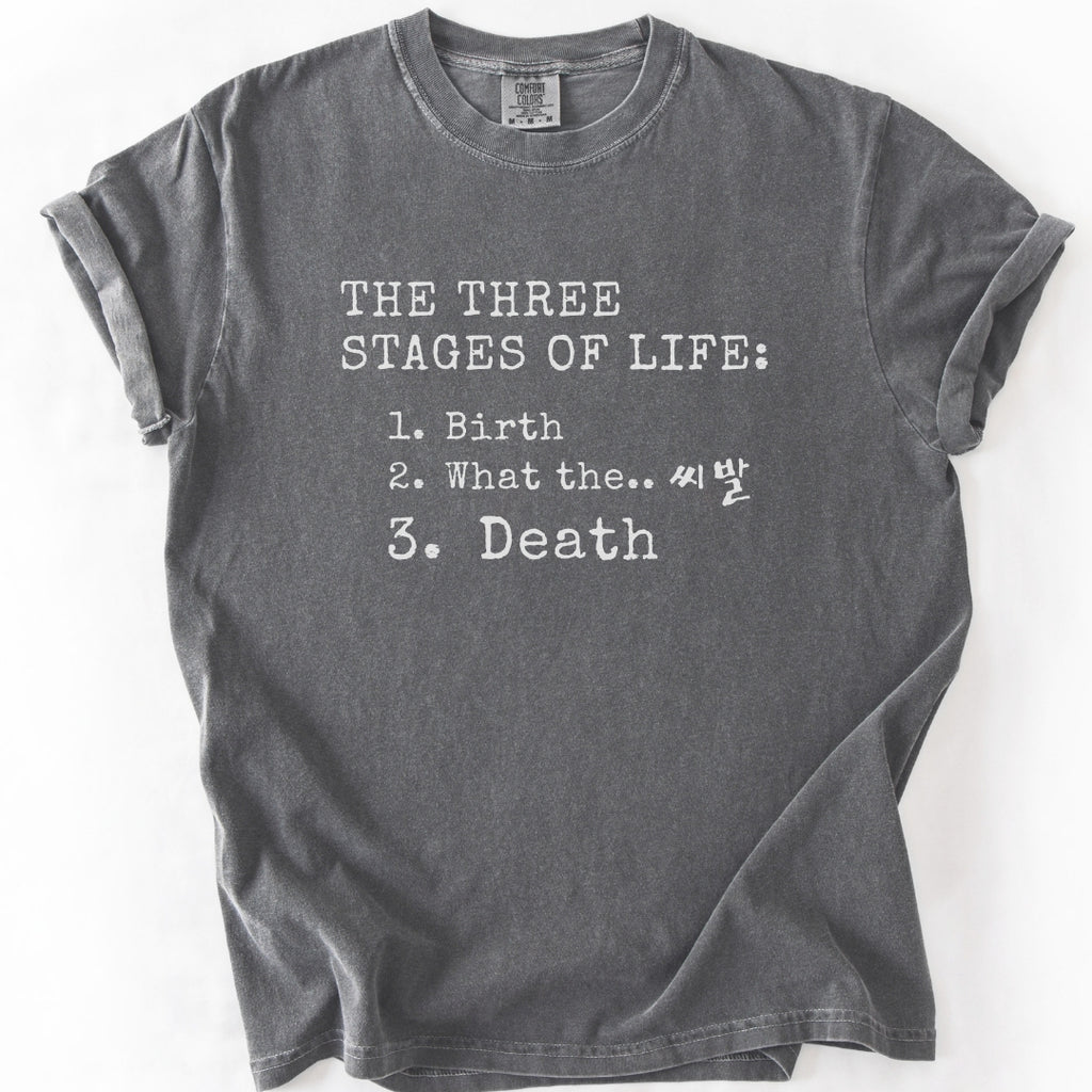 The Three Stages of Life | Korean Humor T-Shirt