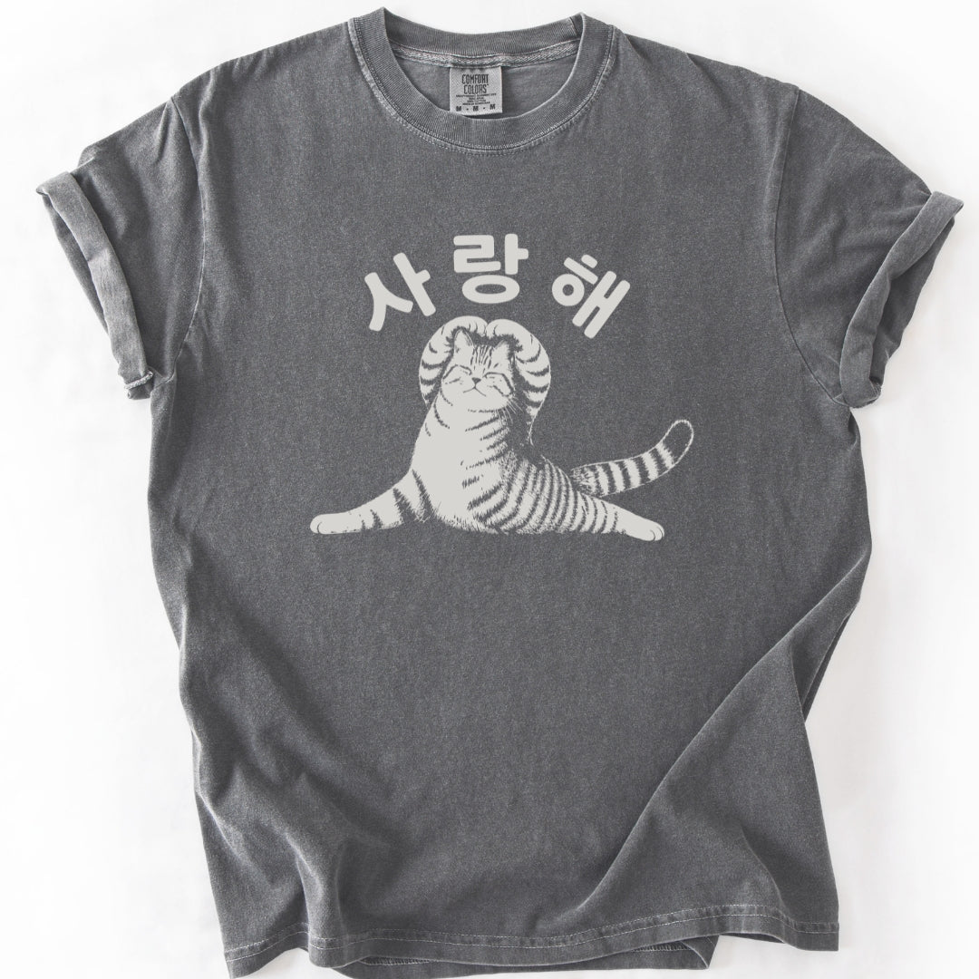 사랑해 (I Love You) Korean Cat T-Shirt