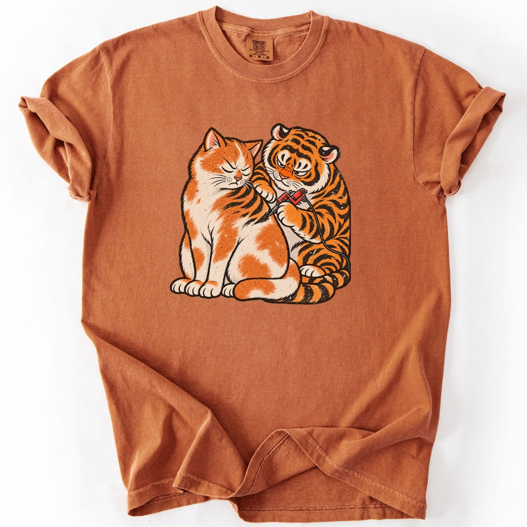 Earning My Stripes | Korean Tiger & Cat Tattoo T-Shirt